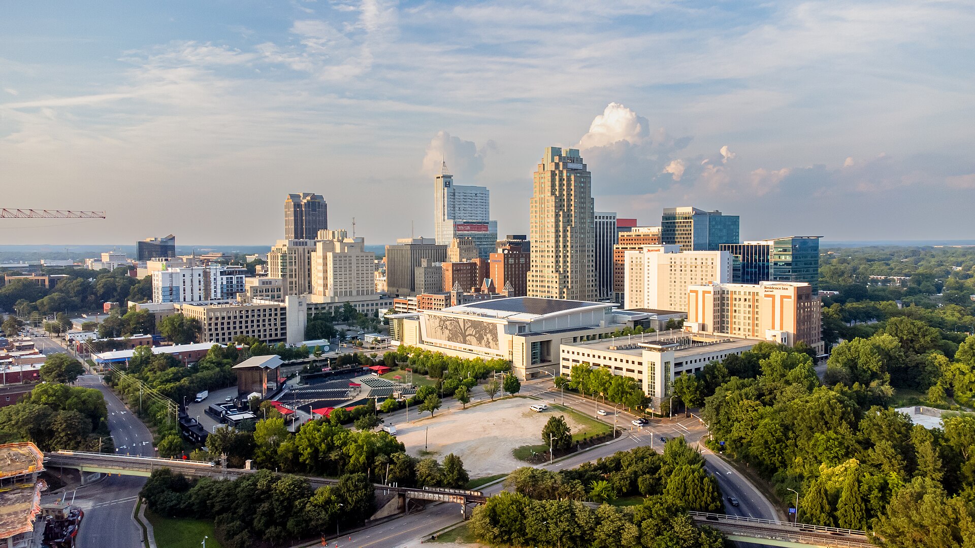 Downtown Raleigh skyline seen from Dorothea Dix Park
