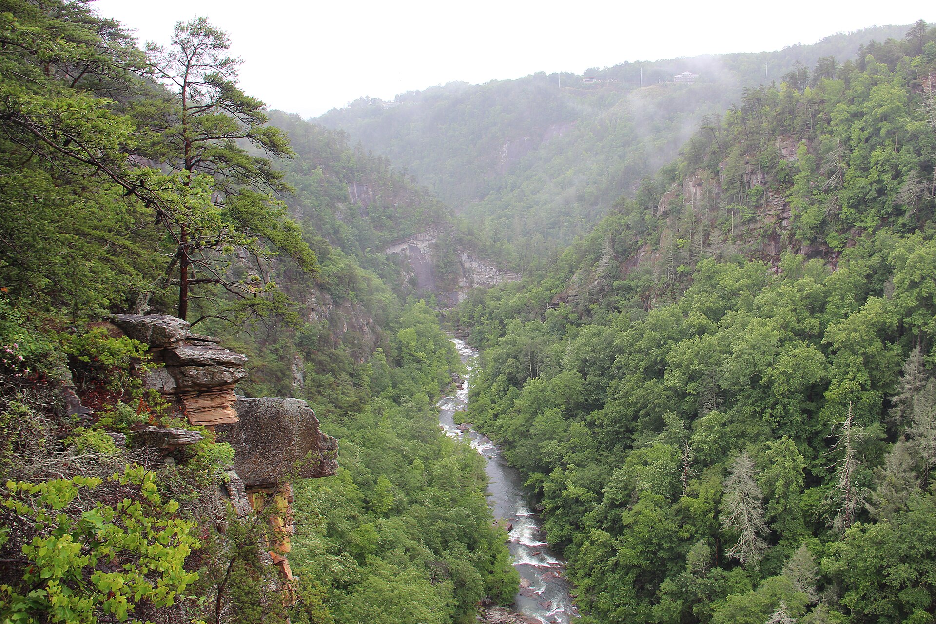 Tallulah Gorge in North Georgia seen from an overlook above the river