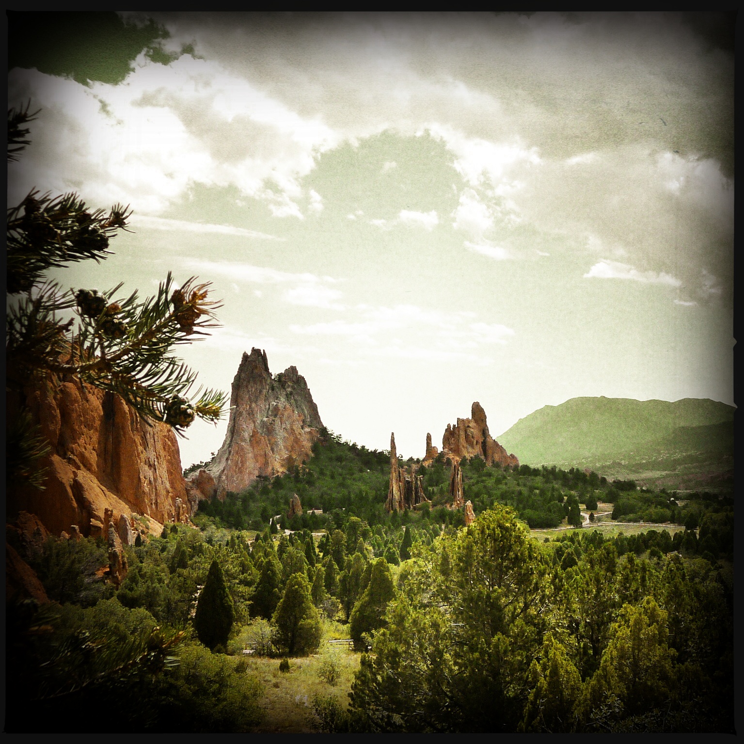Red rock formations in the Garden of the Gods in Colorado Springs, Colorado