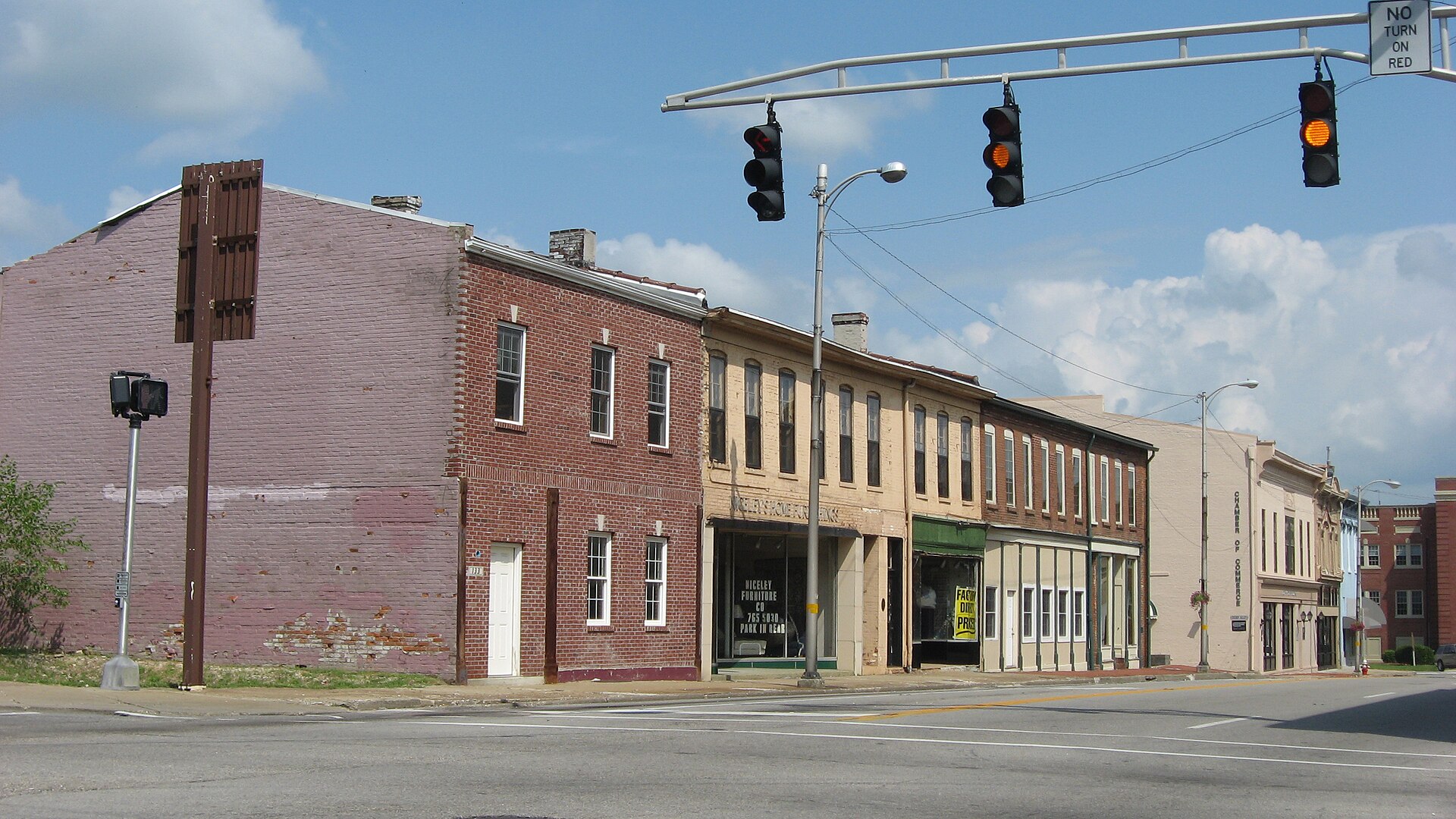 The historic commercial district in Elizabethtown, Kentucky near Radcliff and Fort Knox